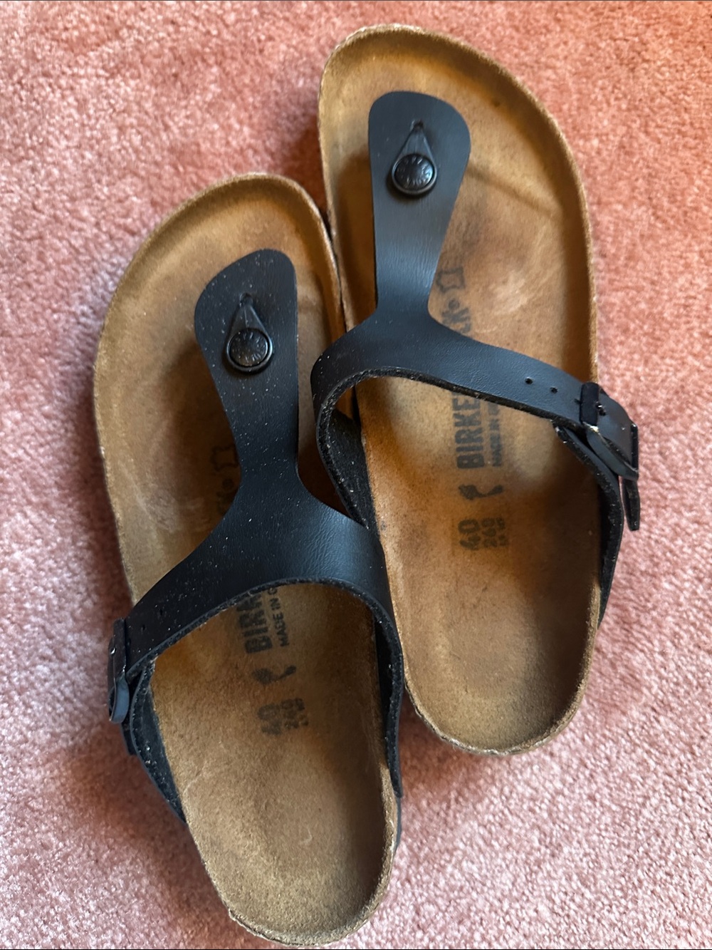 Womens Birkenstock Gizeh Sandal - Black Toe Post - Picture 3 of 14